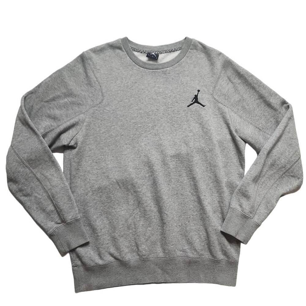 Jordan Jumpman Embroidered Gray Crewneck Sweatshirt Large